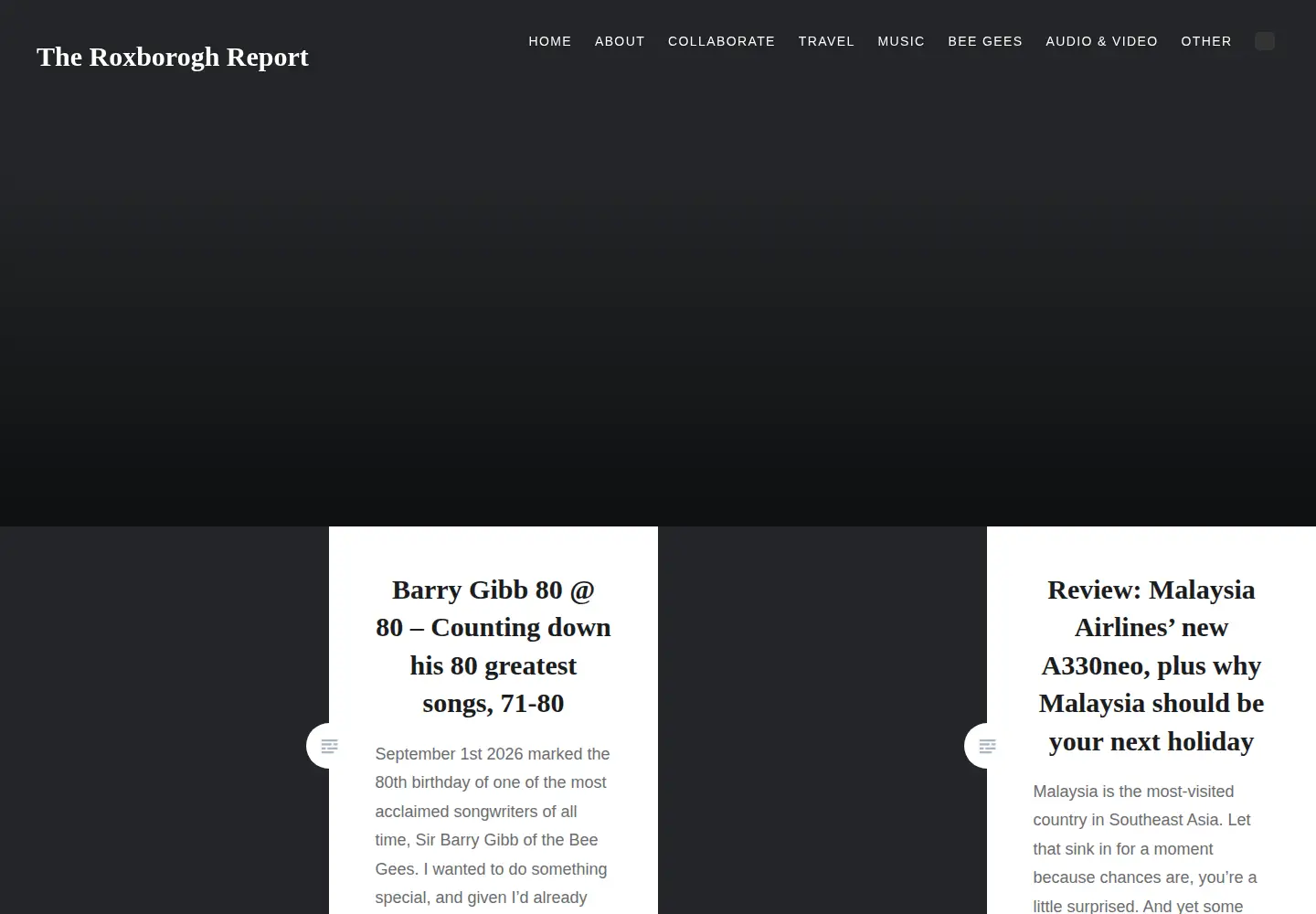 Captured homepage of roxboroghreport.com in the current scan