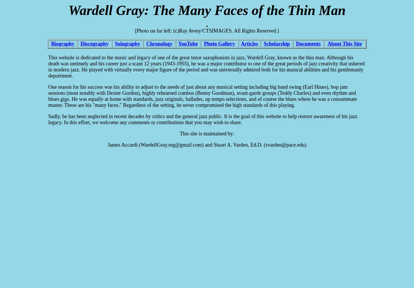 Captured homepage of wardellgray.org in the current scan