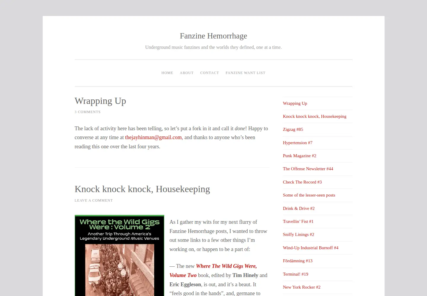 Screenshot of fanzinehemorrhage.com