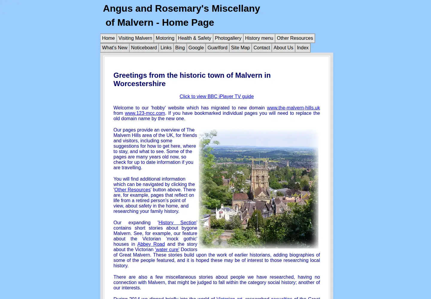 Captured homepage of the-malvern-hills.uk in the current scan