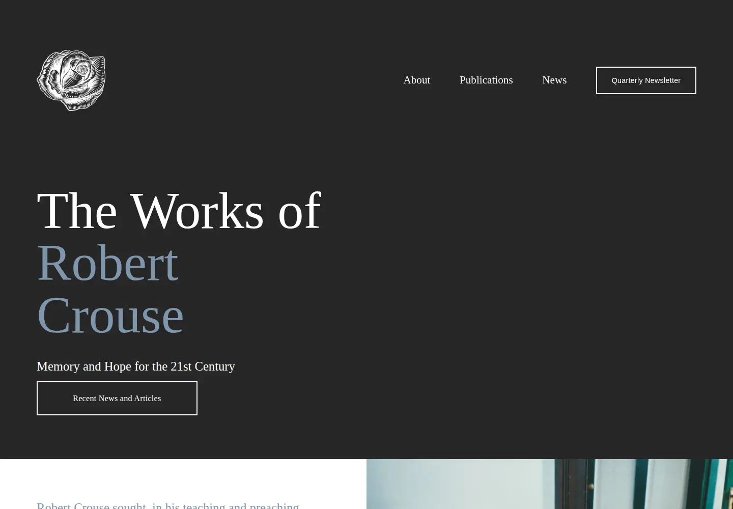 Captured homepage of worksofrobertcrouse.com in the current scan