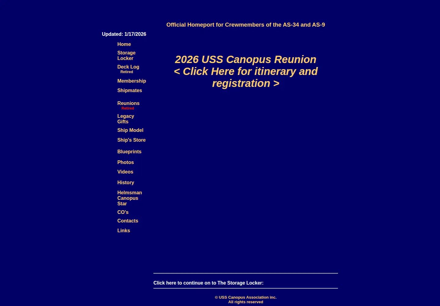 Captured homepage of usscanopus.org in the current scan