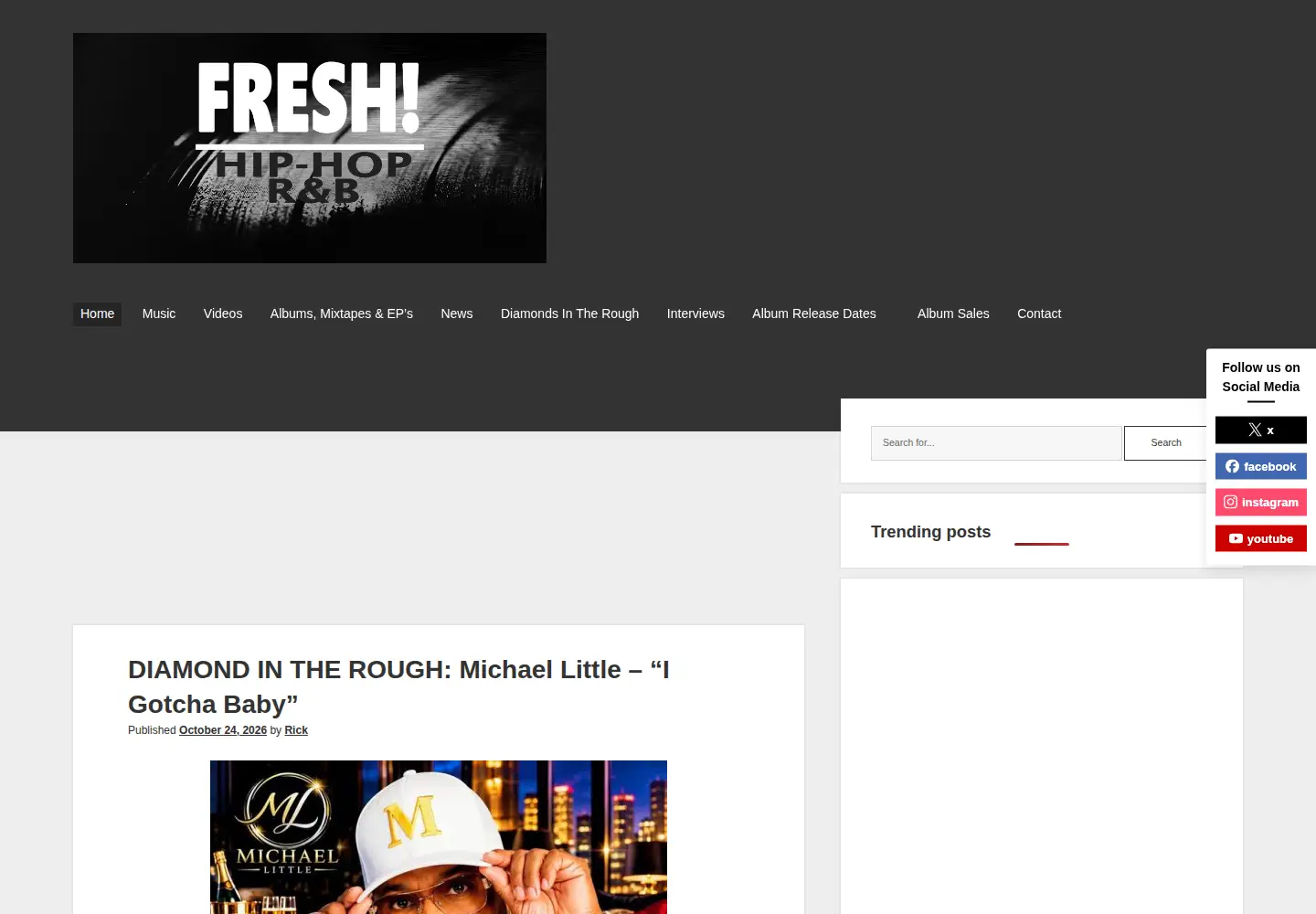 Screenshot of freshhiphoprnb.com