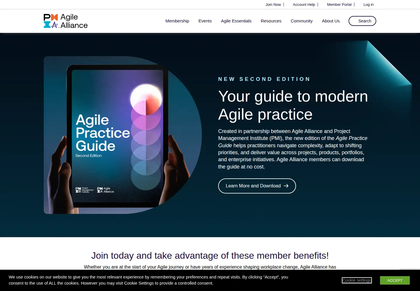 Screenshot of agilealliance.org