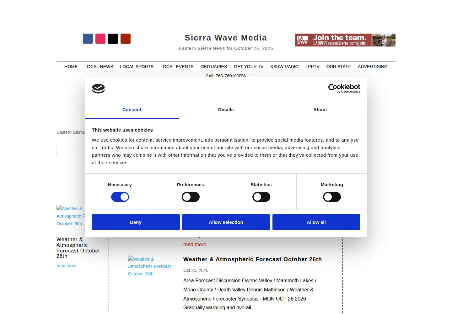 Screenshot of sierrawave.net