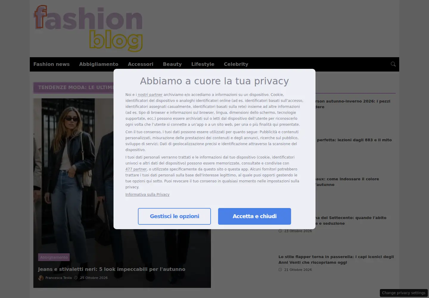 Screenshot of fashionblog.it