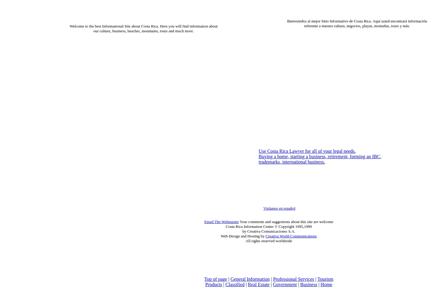Screenshot of costaricaweb.com