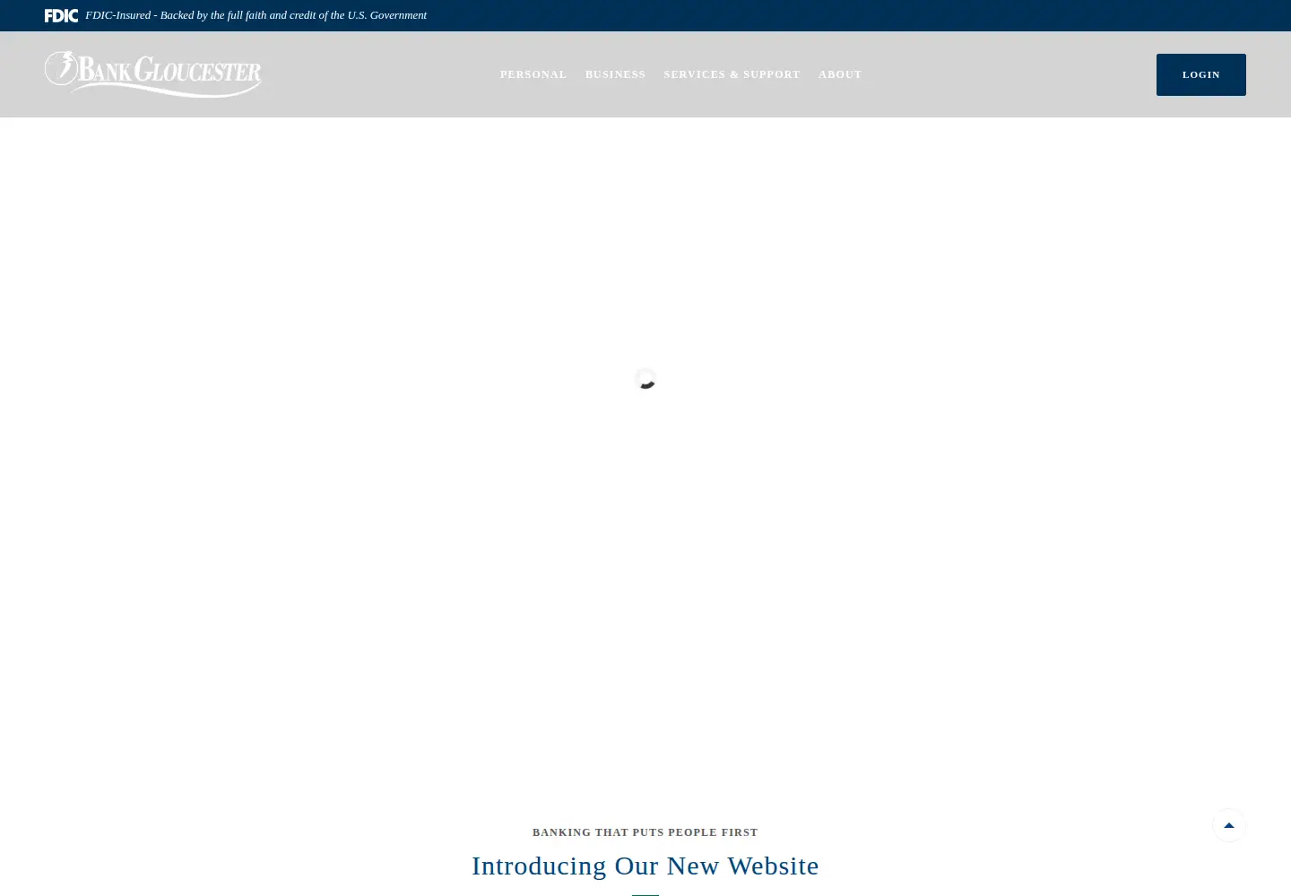 Captured homepage of bankgloucester.com in the current scan