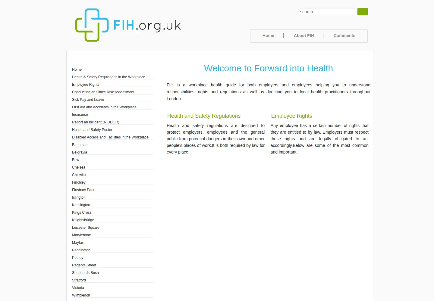 Screenshot of fih.org.uk
