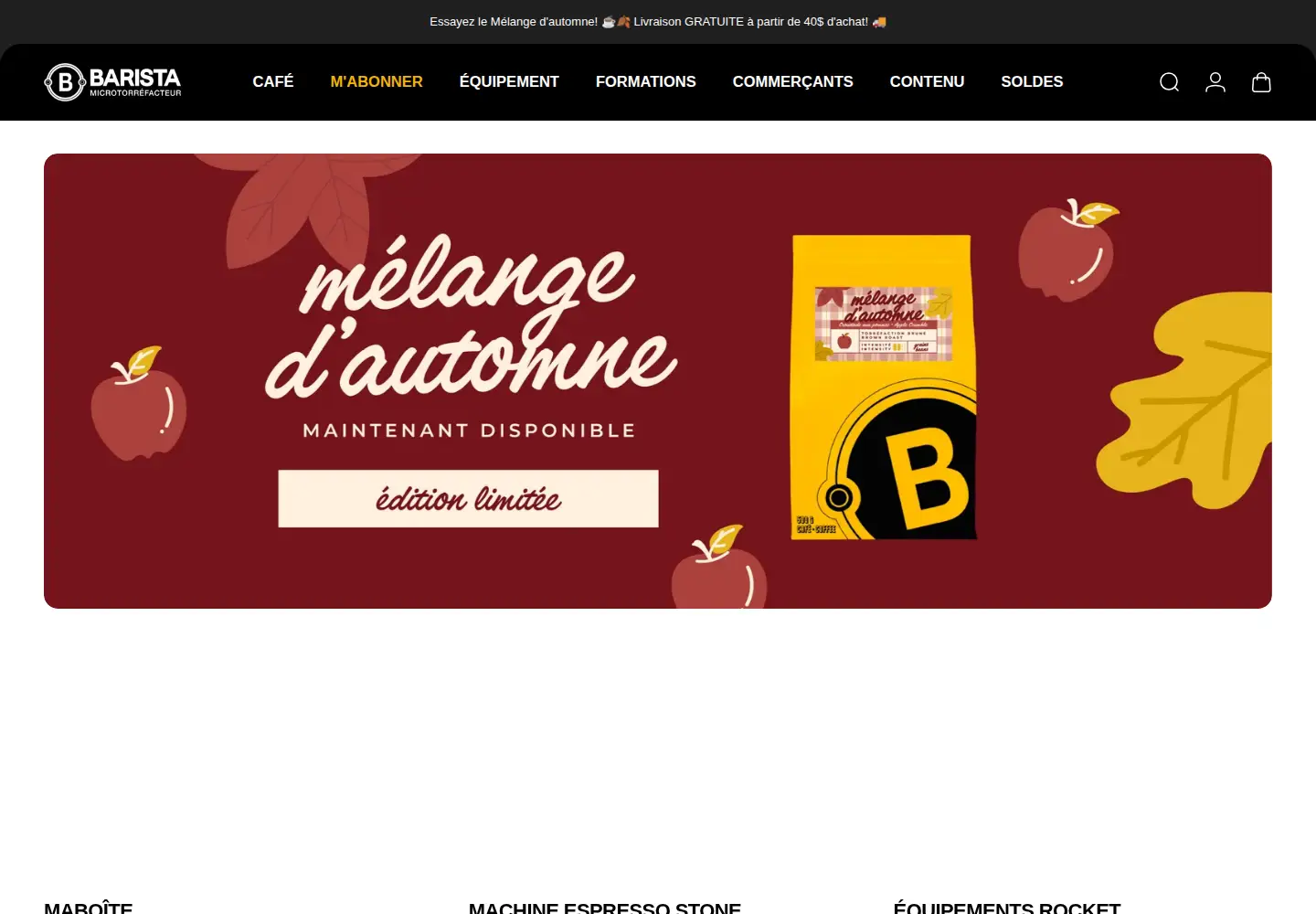 Screenshot of cafebarista.ca