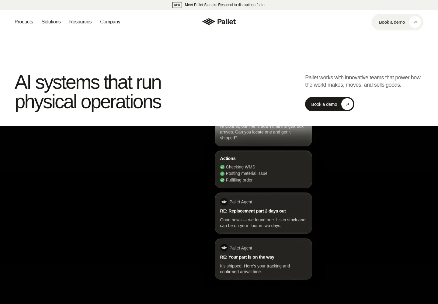 Screenshot of pallet.com