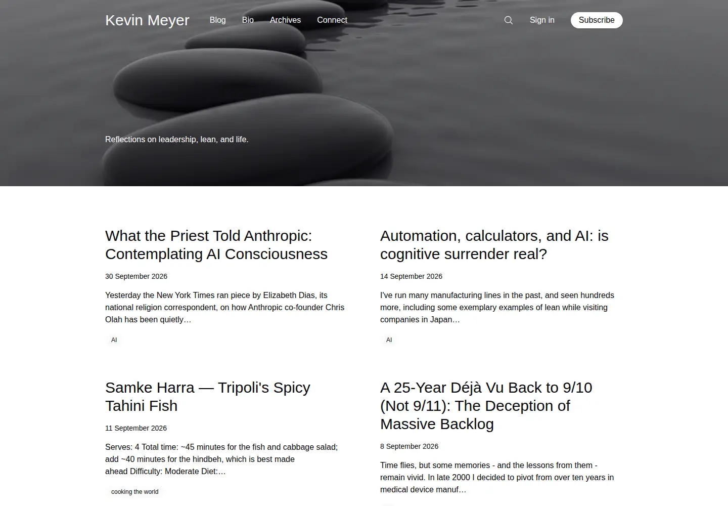 Captured homepage of kevinmeyer.com in the current scan