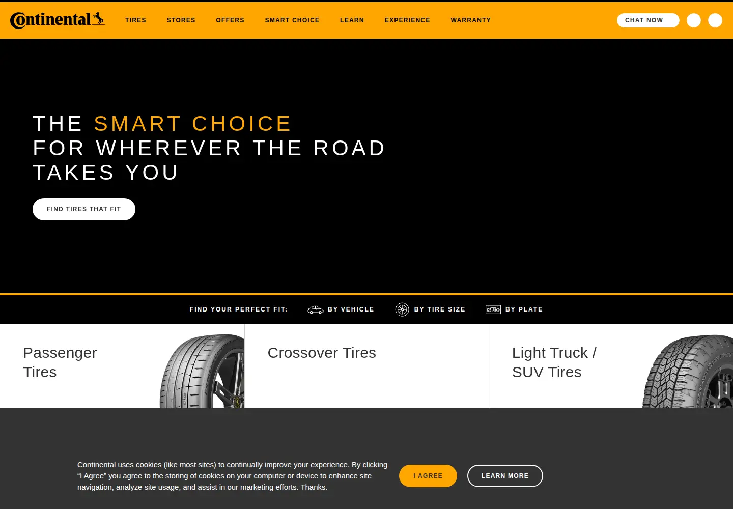 Captured homepage of continentaltire.com in the current scan