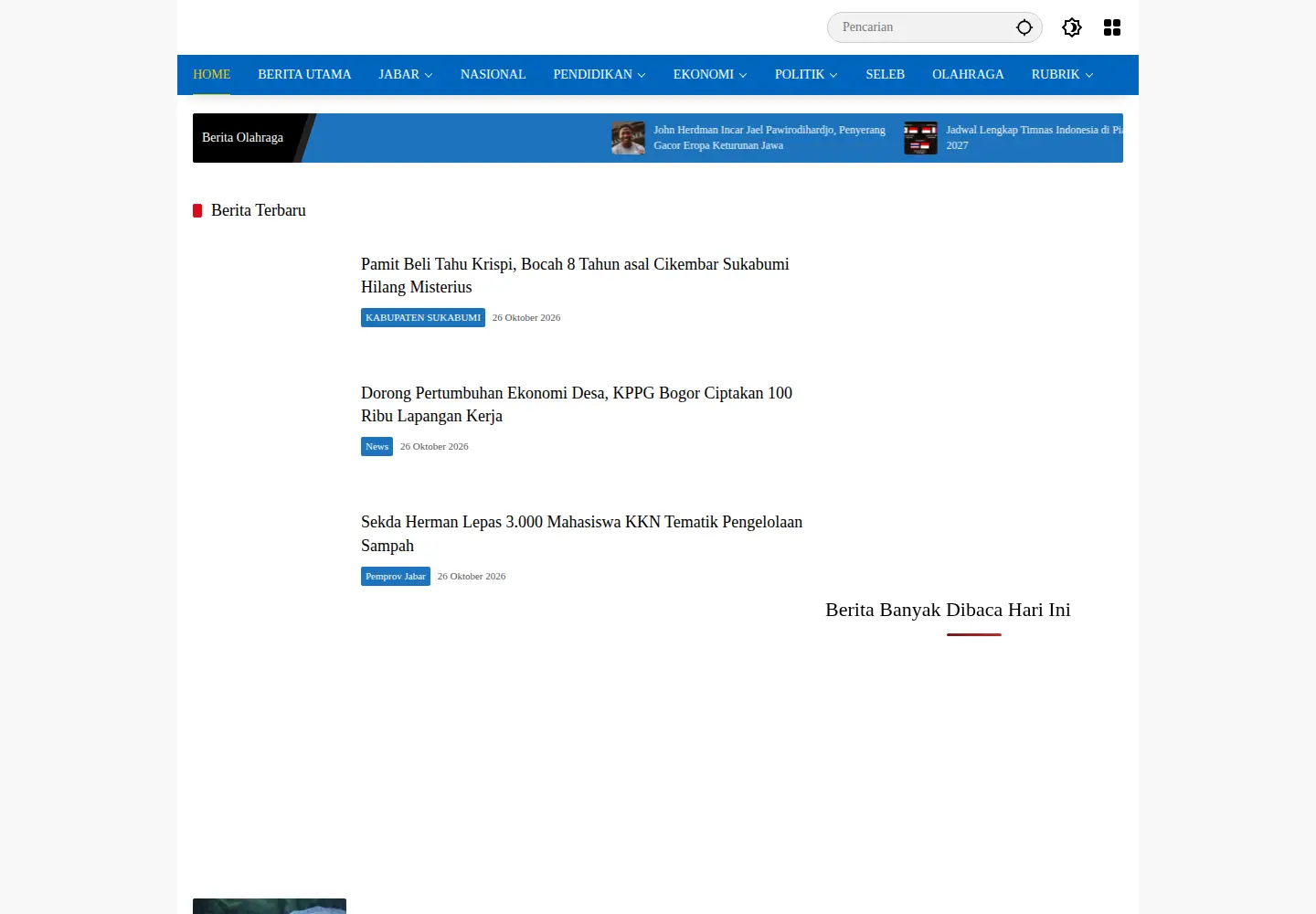 Screenshot of radarsukabumi.com