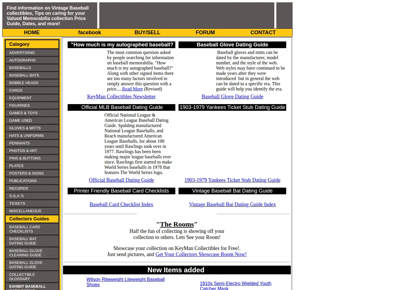 Screenshot of keymancollectibles.com