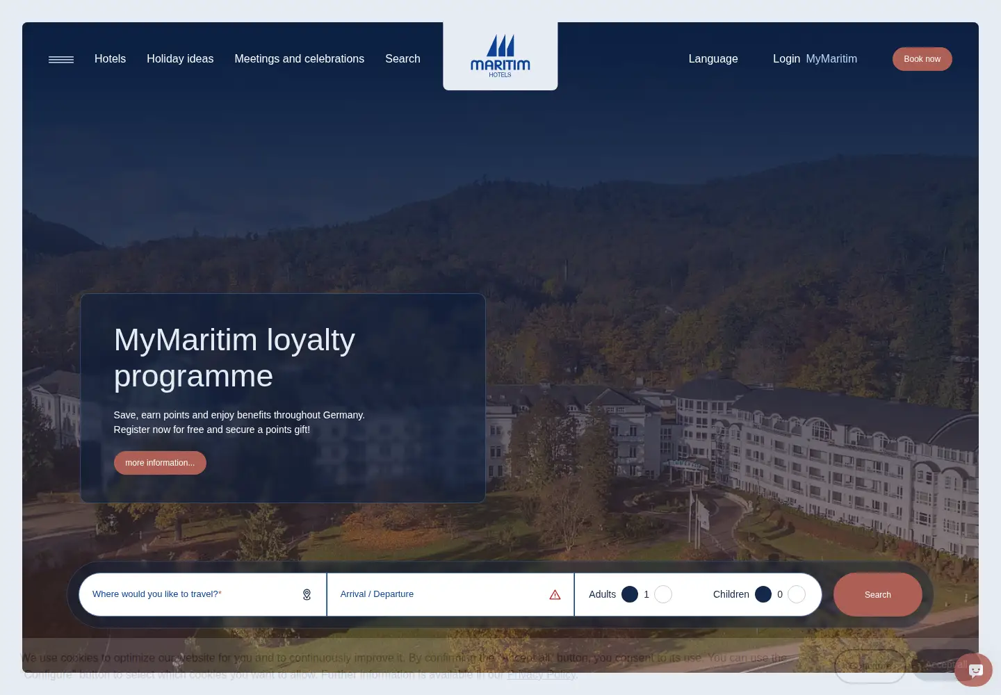 Screenshot of maritim.com