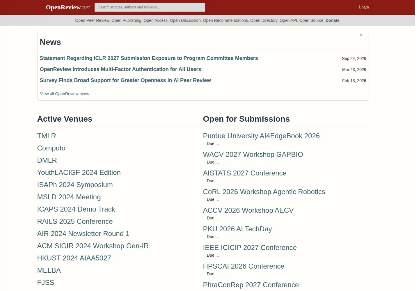 Screenshot of openreview.net