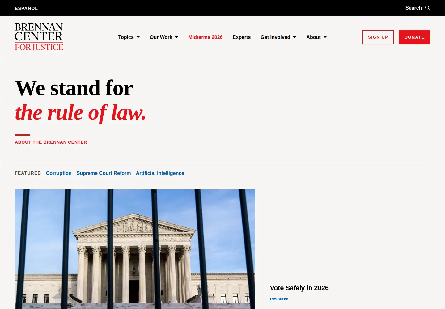 Screenshot of brennancenter.org