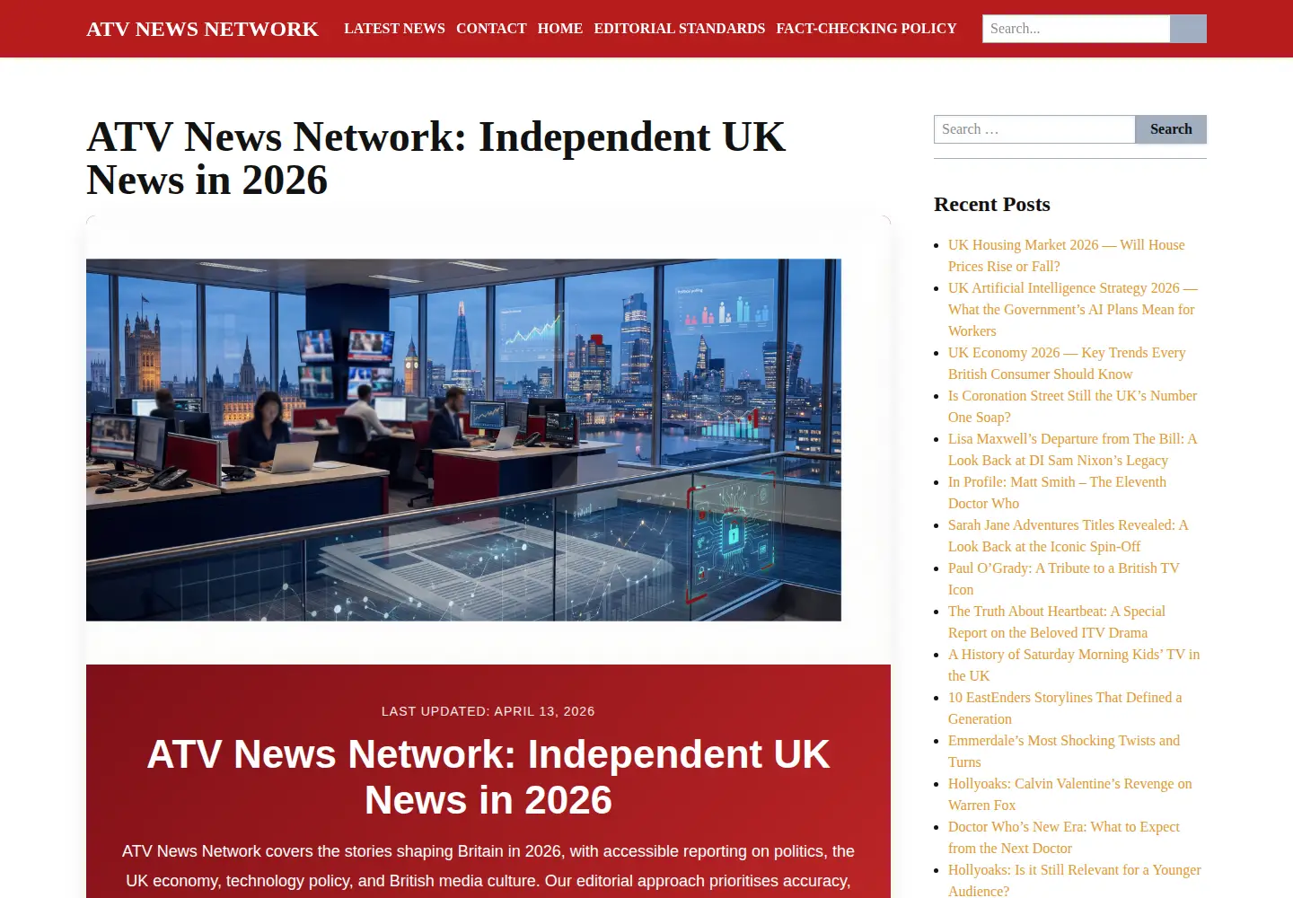 Screenshot of atvnewsnetwork.co.uk