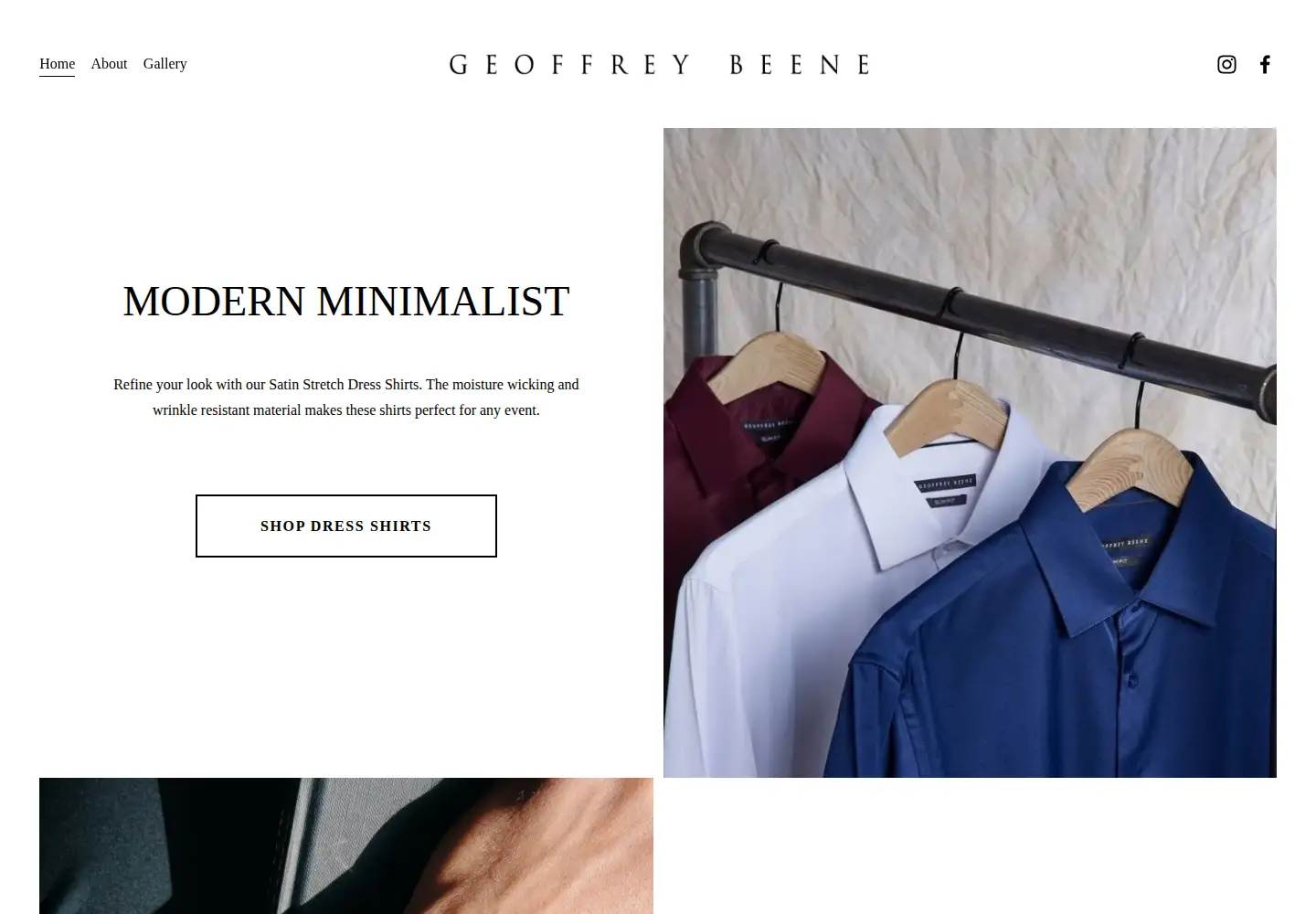 Captured homepage of geoffreybeene.com in the current scan