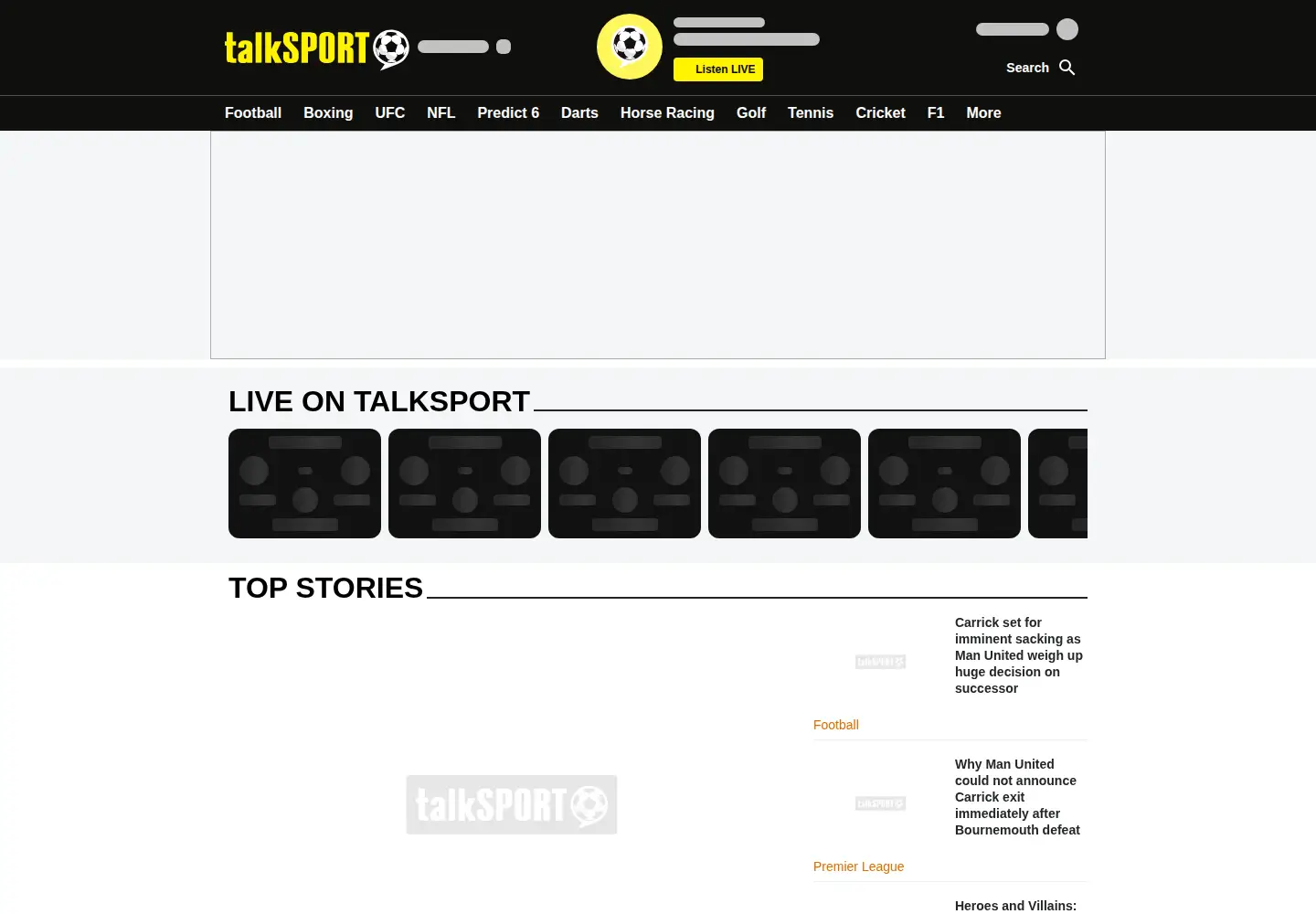 Screenshot of talksport.co.uk