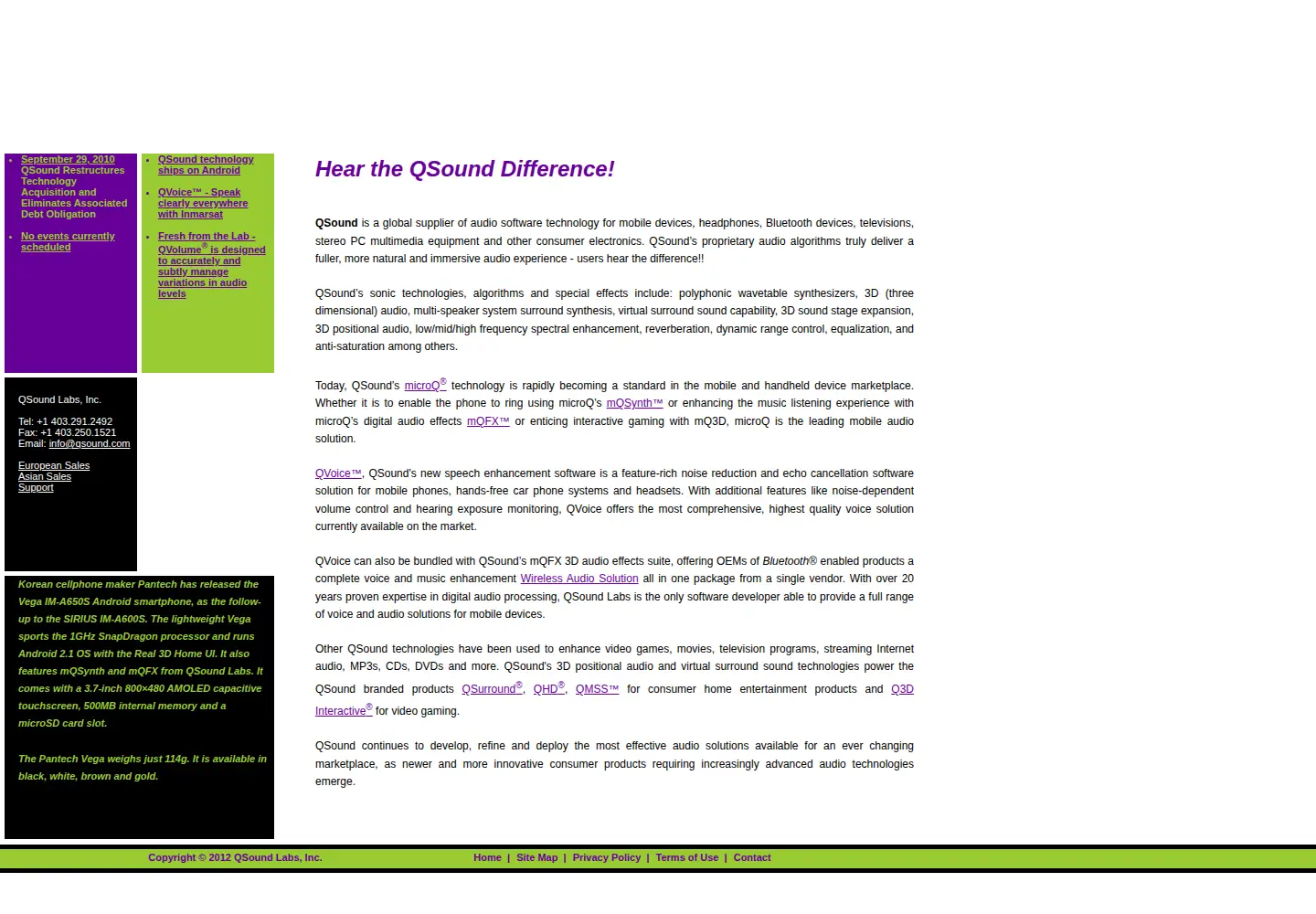 Screenshot of qsound.com