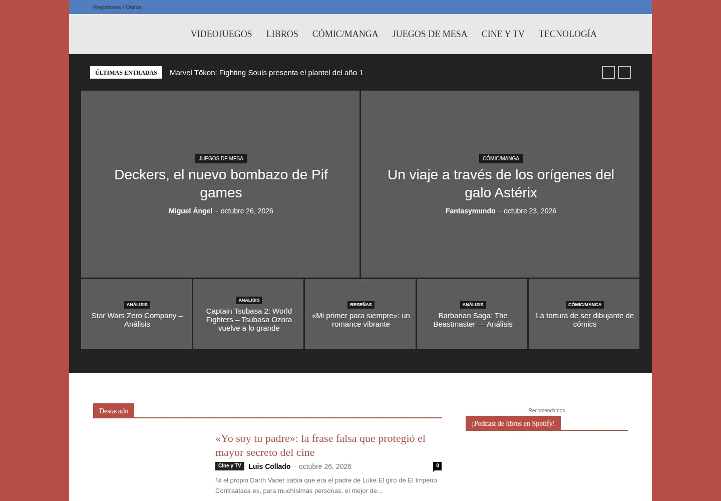Captured homepage of fantasymundo.com in the current scan