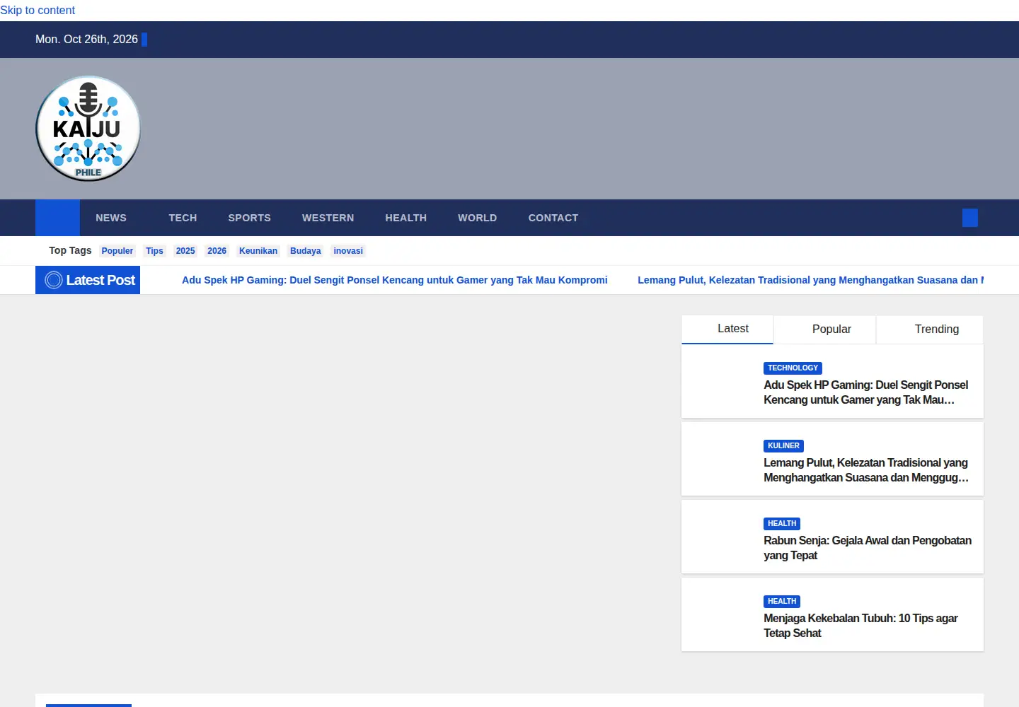 Screenshot of kaijuphile.com