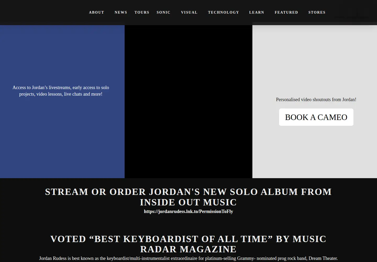 Screenshot of jordanrudess.com