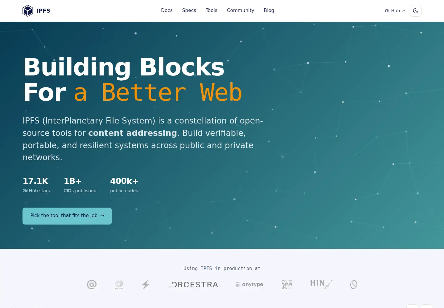 Screenshot of ipfs.tech