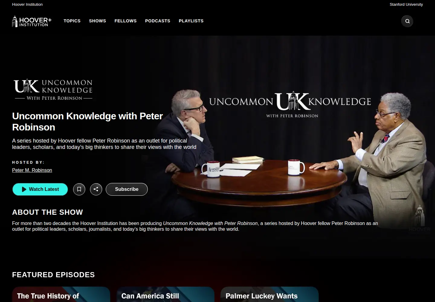 Screenshot of uncommonknowledge.org