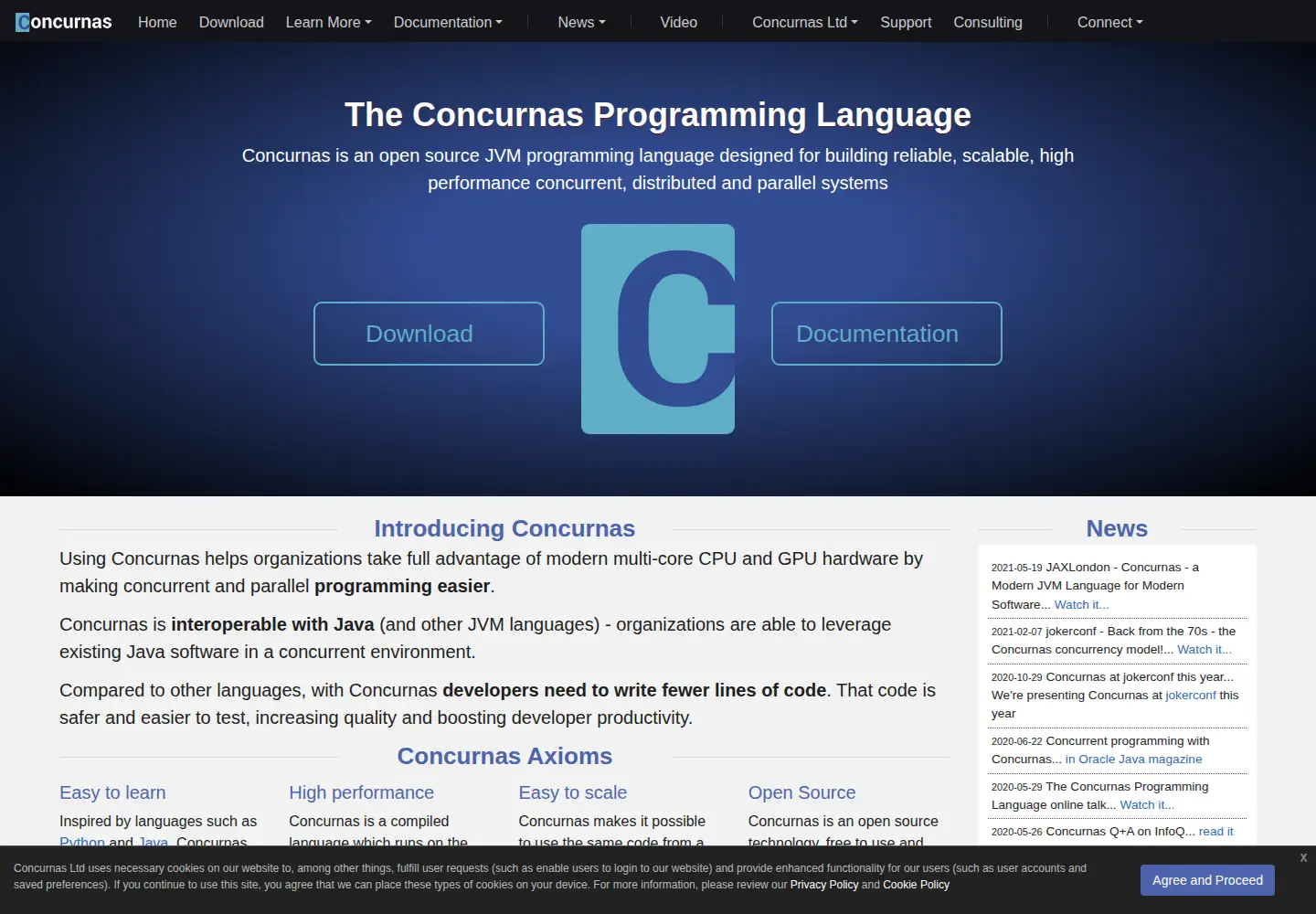 Screenshot of concurnas.com