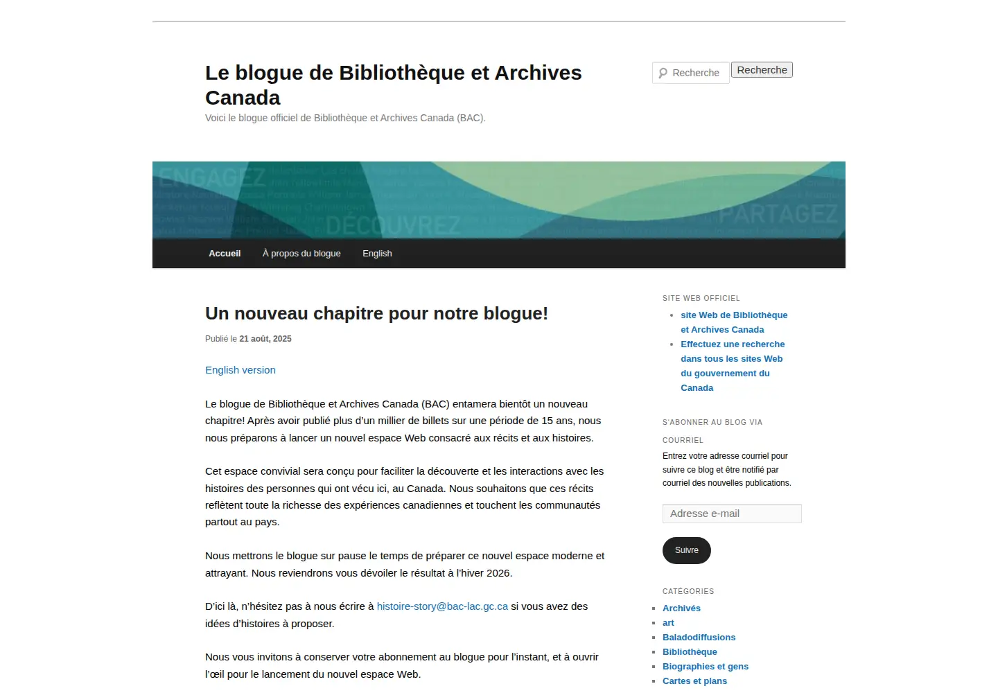 Captured homepage of ledecoublogue.com in the current scan