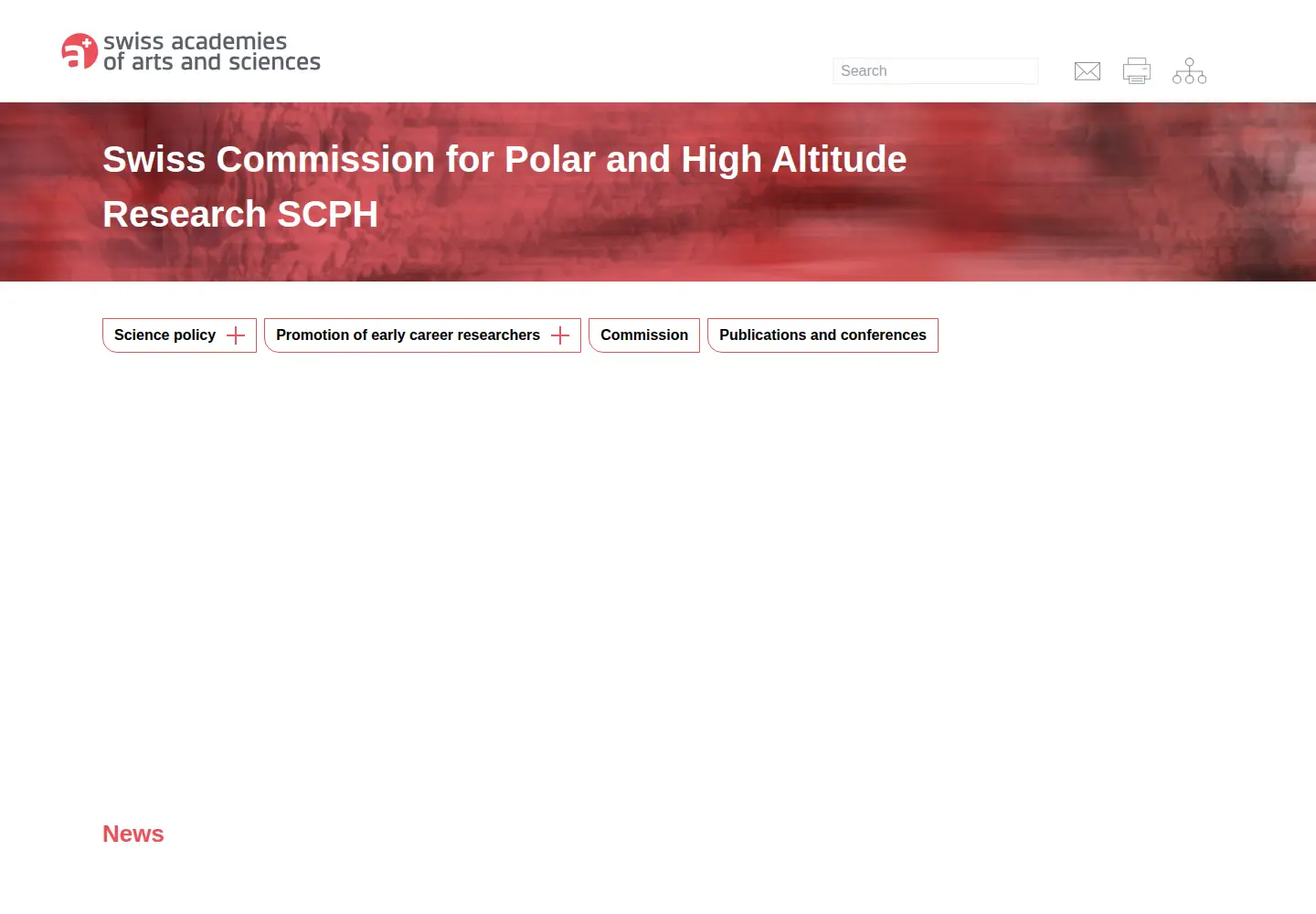 Captured homepage of polar-research.ch in the current scan