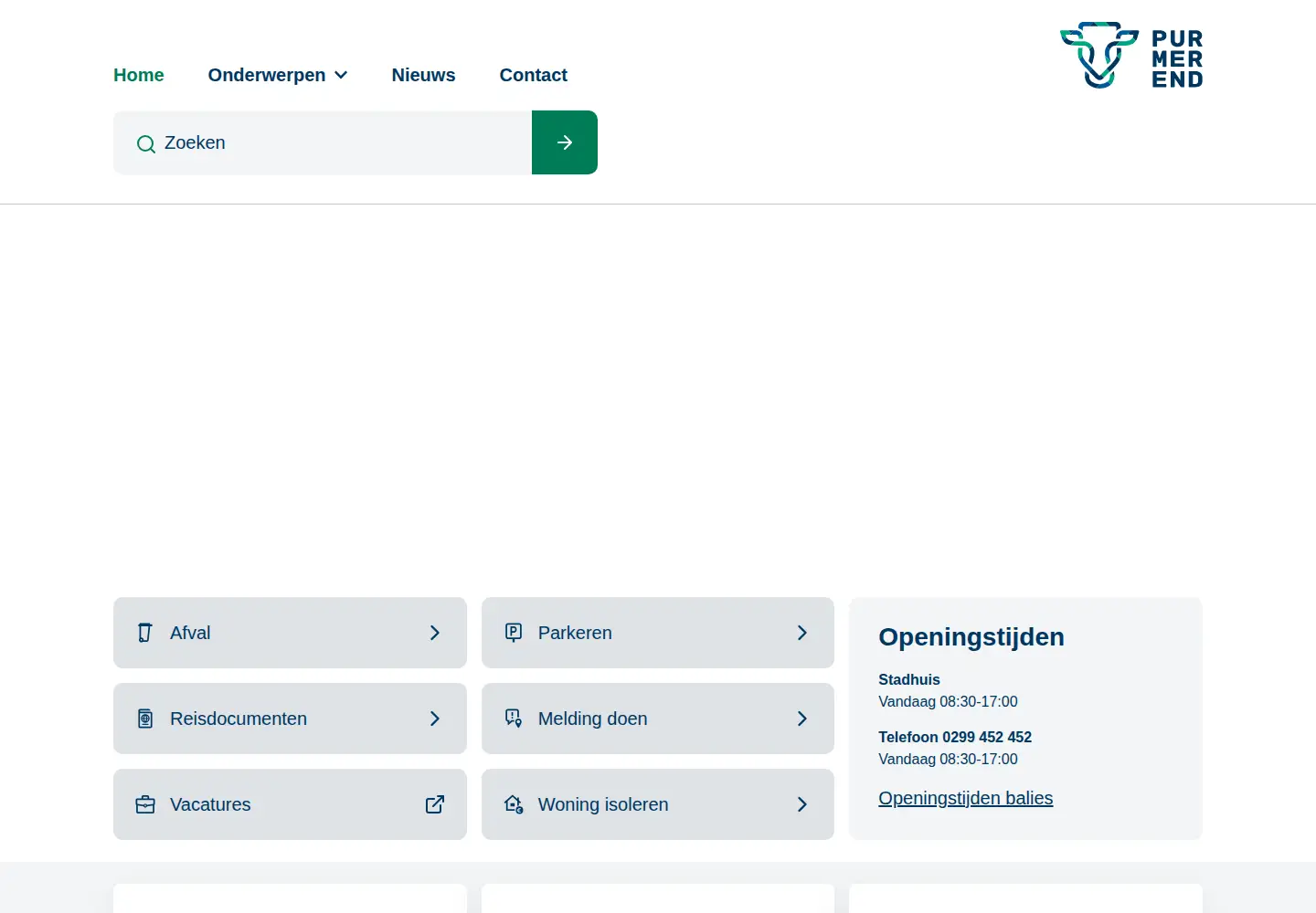 Captured homepage of purmerend.nl in the current scan