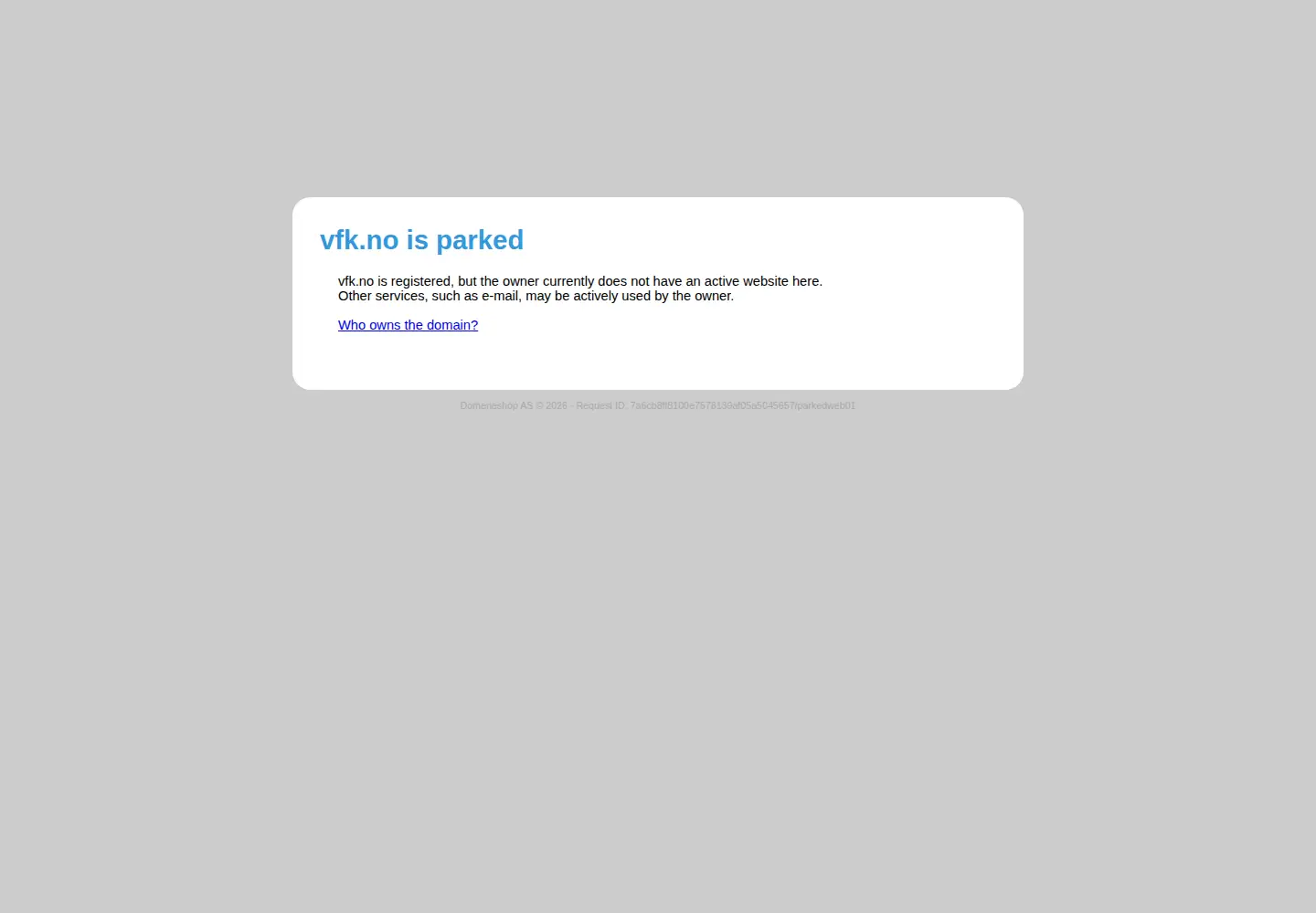 Captured homepage of vfk.no in the current scan
