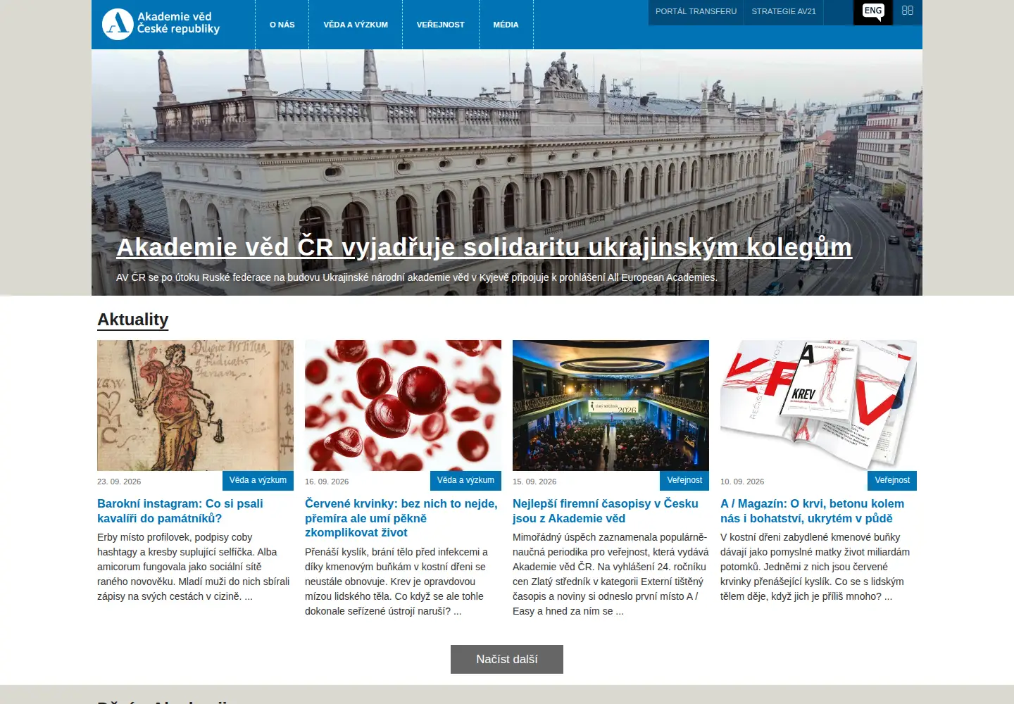 Screenshot of cas.cz