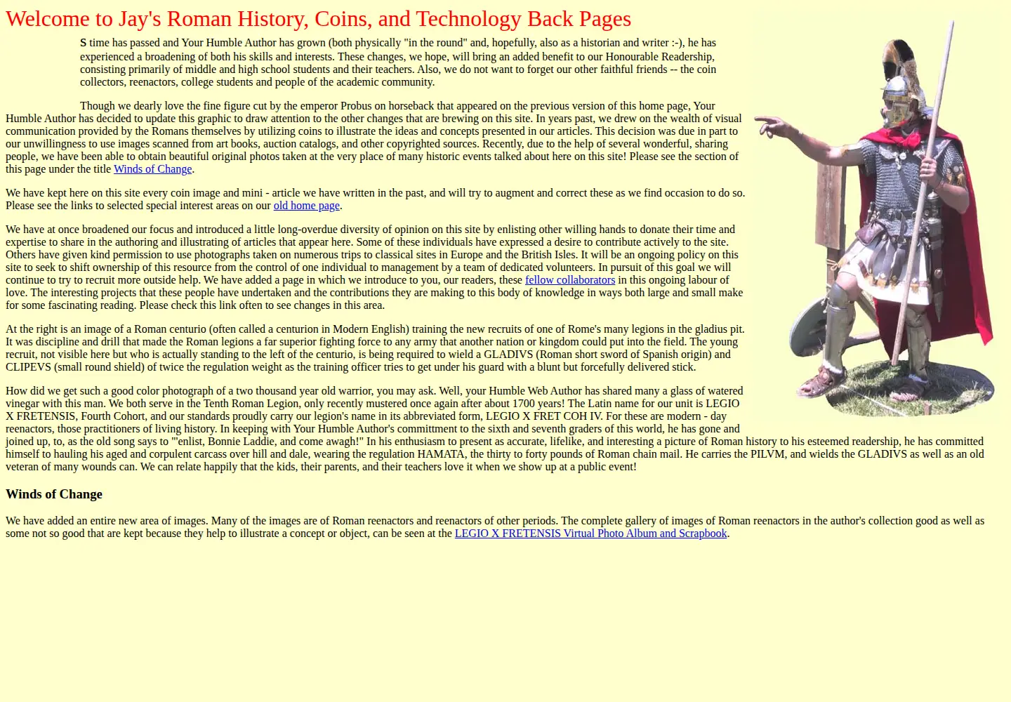 Screenshot of jaysromanhistory.com