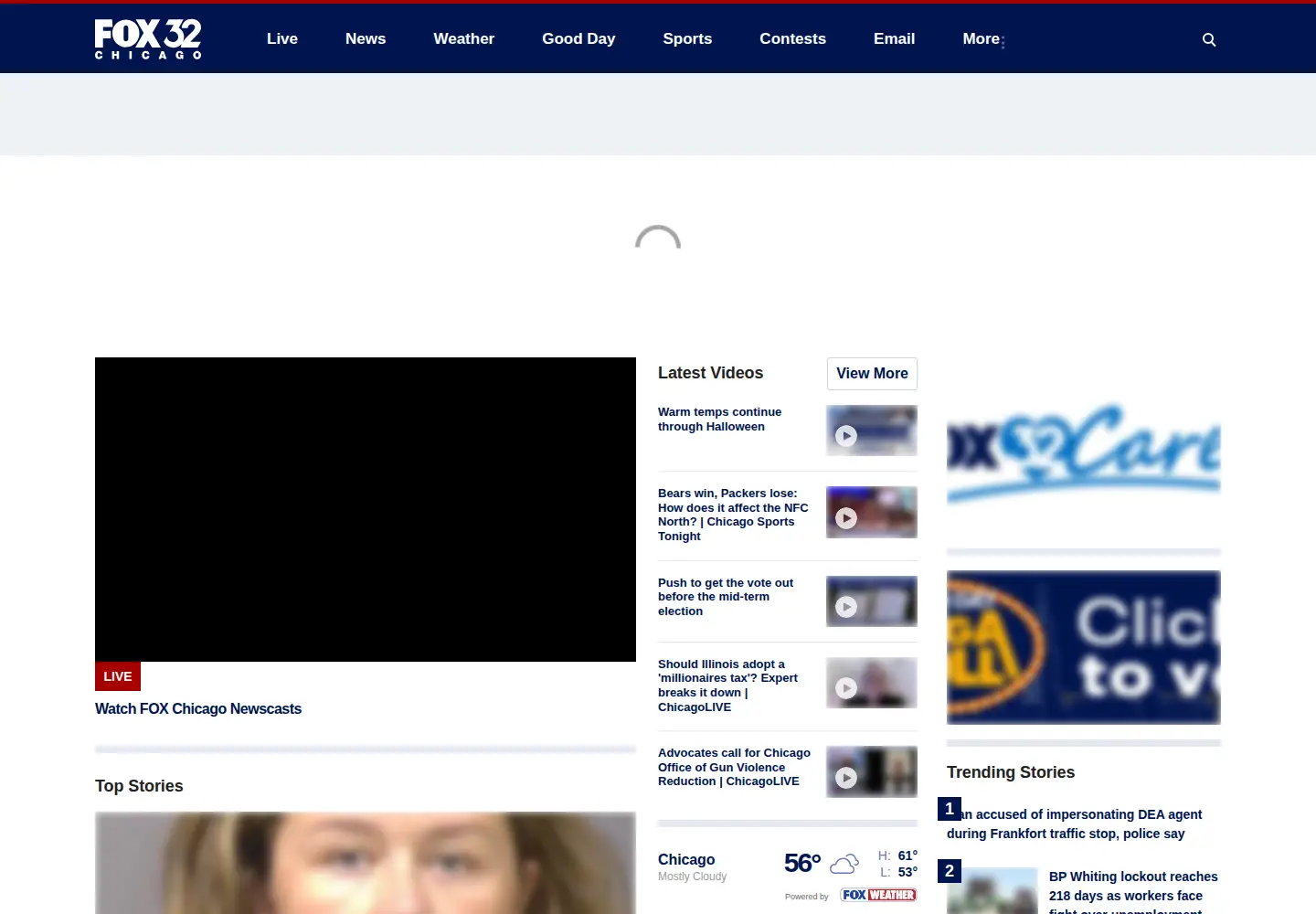 Captured homepage of myfoxillinois.com in the current scan