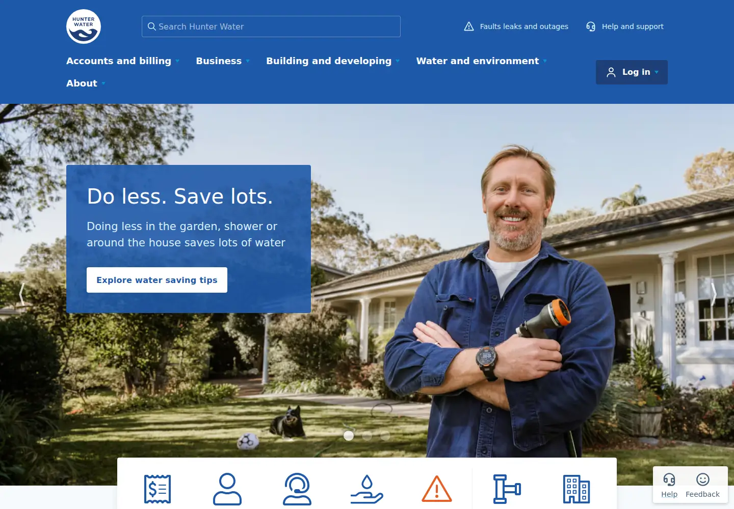 Screenshot of hunterwater.com.au
