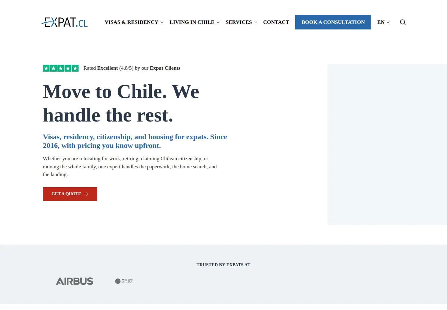 Screenshot of expat.cl