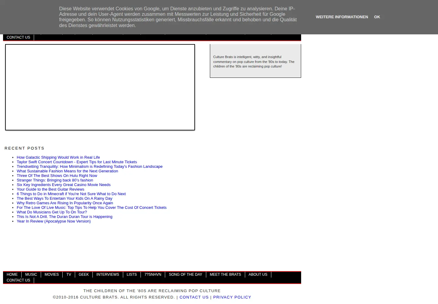 Screenshot of culturebrats.com