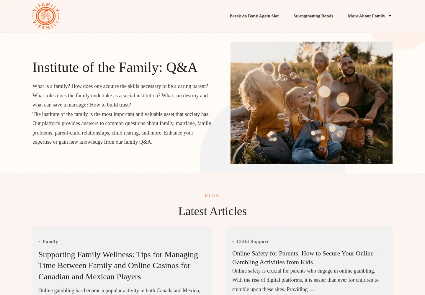 Screenshot of vifamily.ca