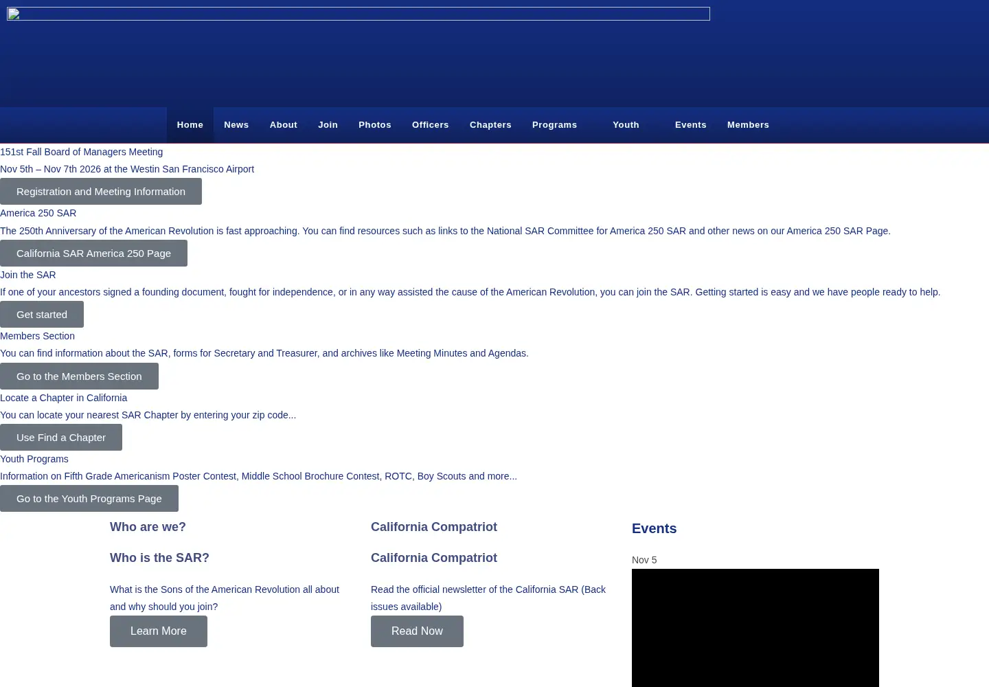Screenshot of californiasar.org