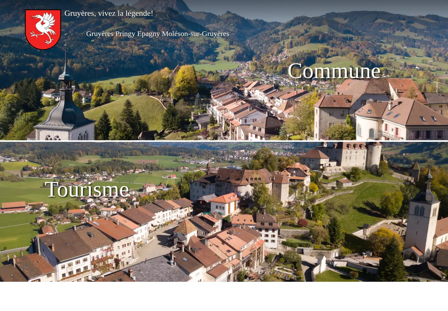 Captured homepage of gruyeres.ch in the current scan