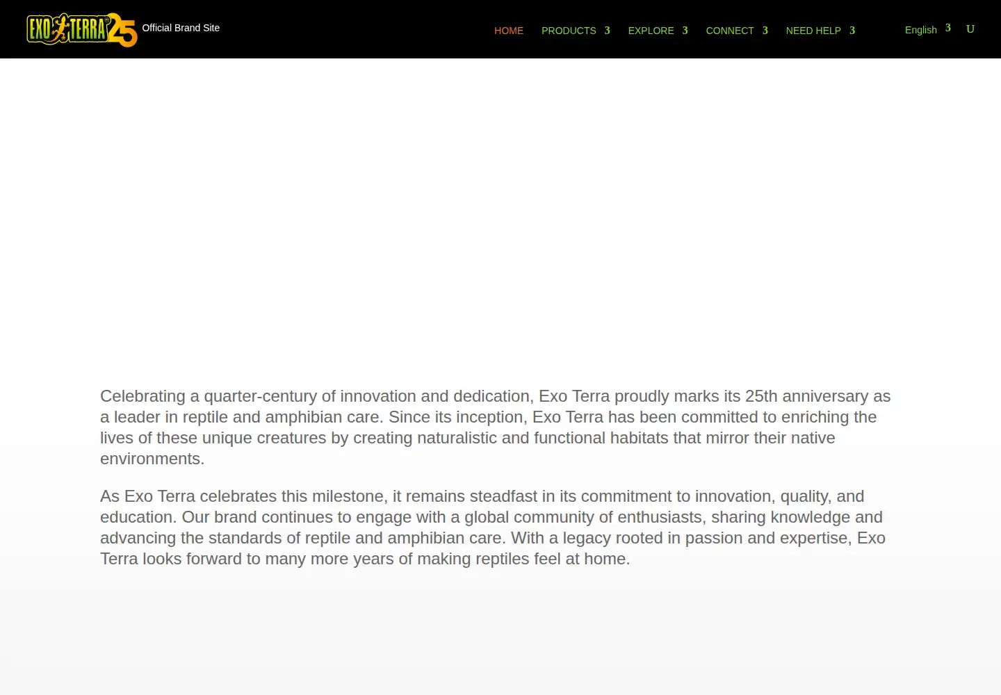 Captured homepage of exo-terra.com in the current scan