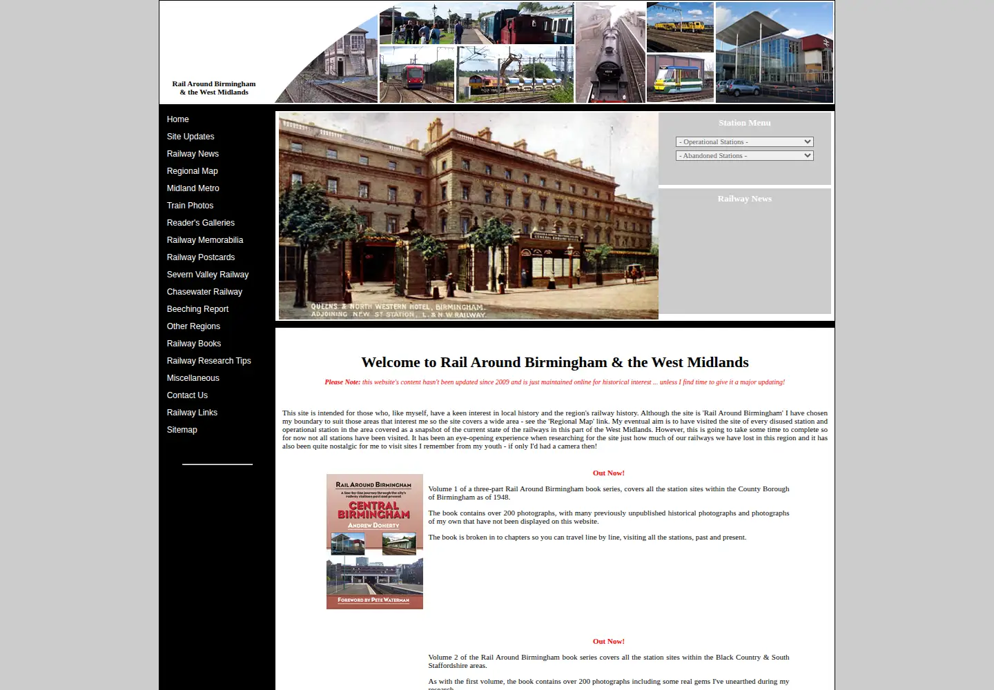 Captured homepage of railaroundbirmingham.co.uk in the current scan