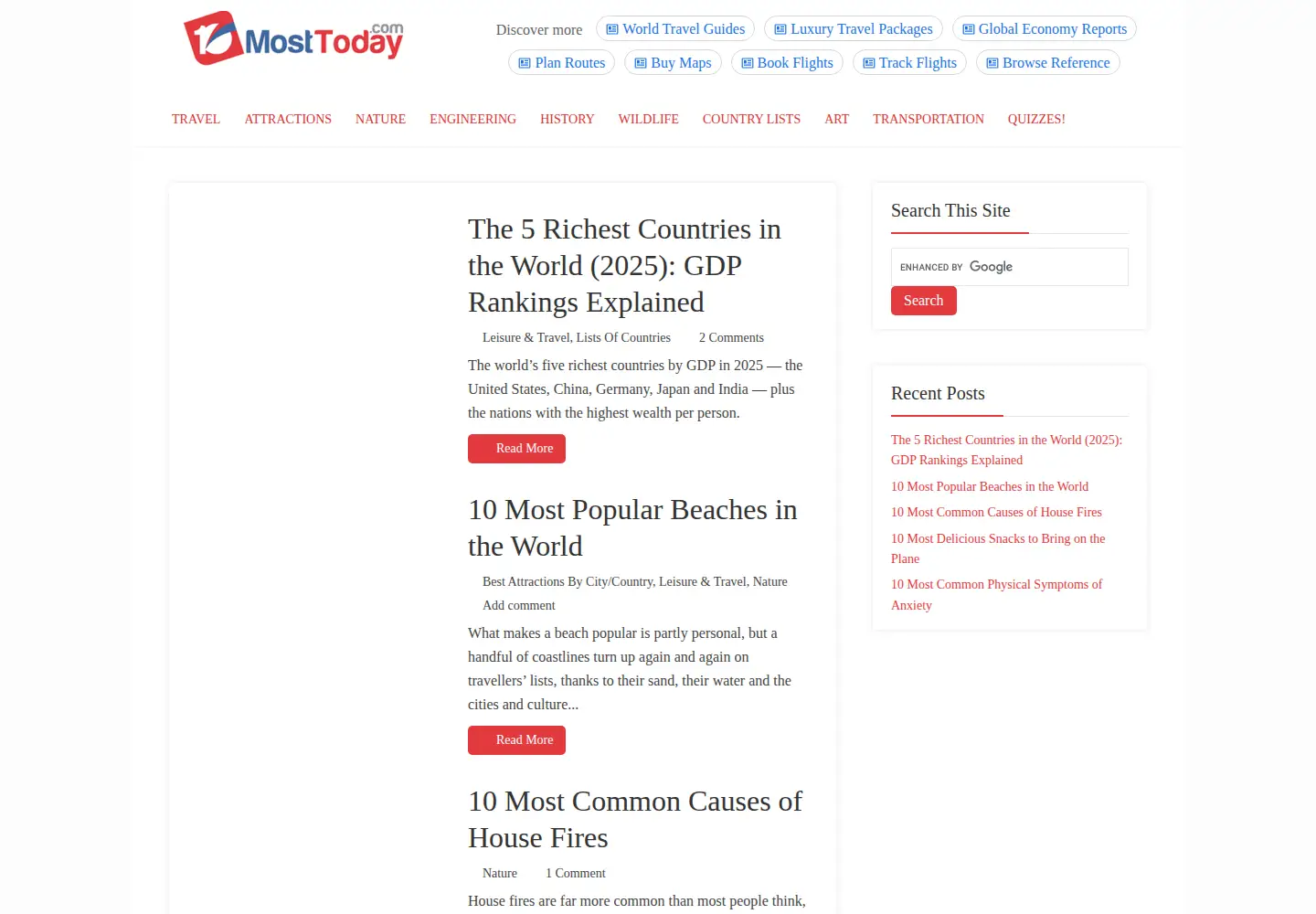 Captured homepage of 10mosttoday.com in the current scan