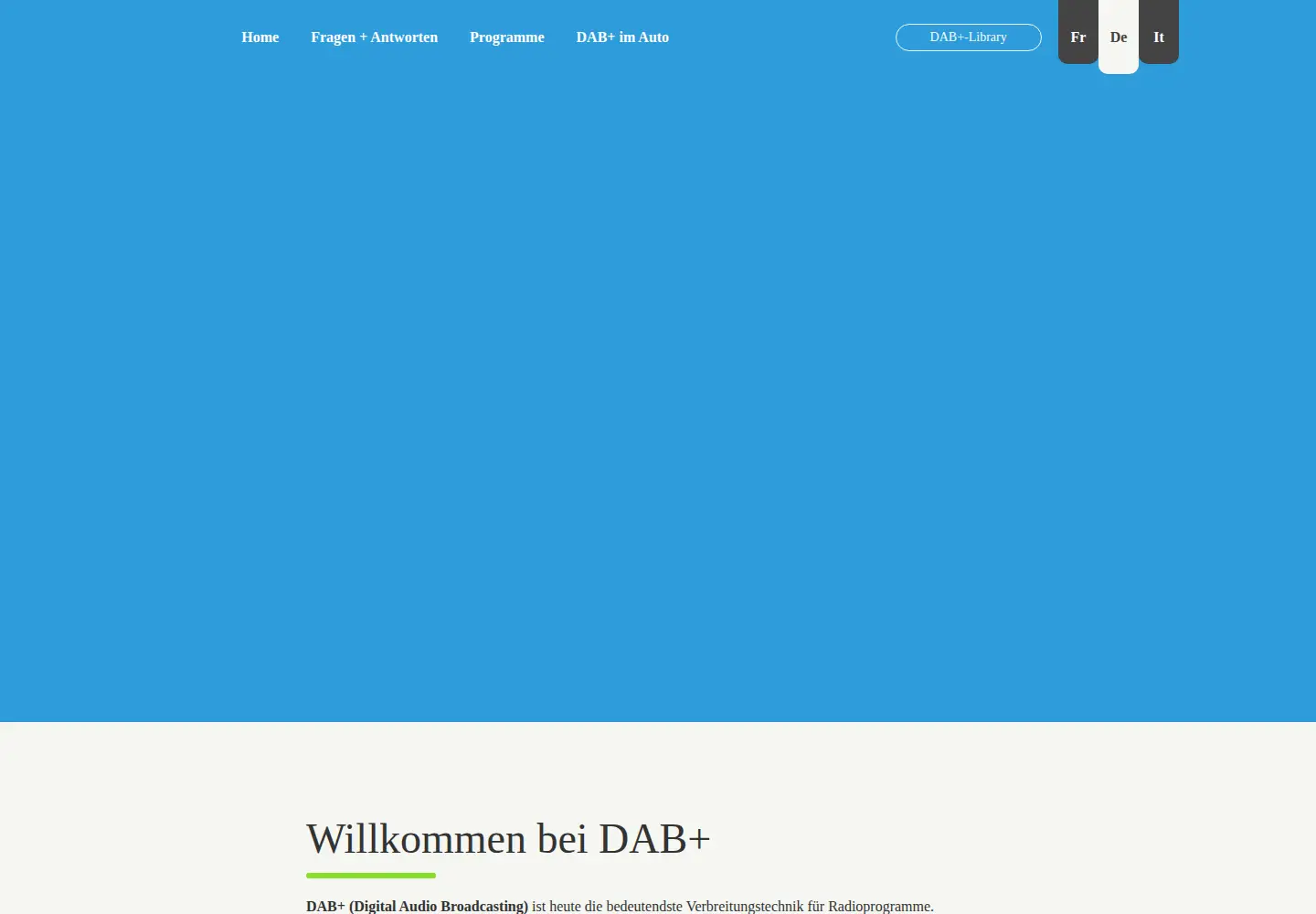 Captured homepage of dabplus.ch in the current scan