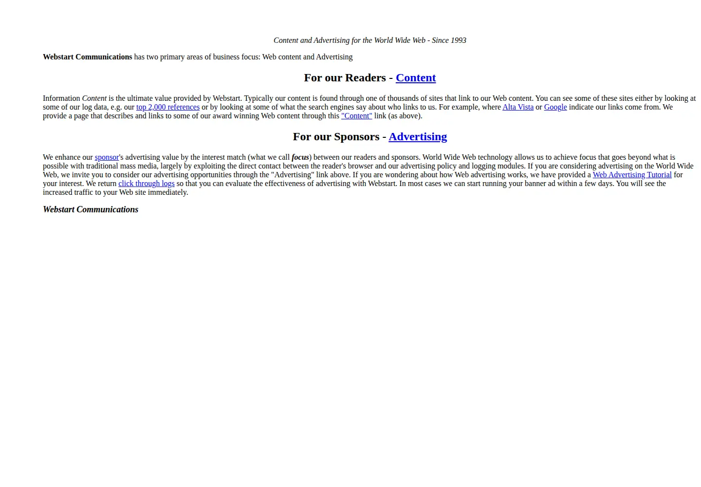Screenshot of webstart.com